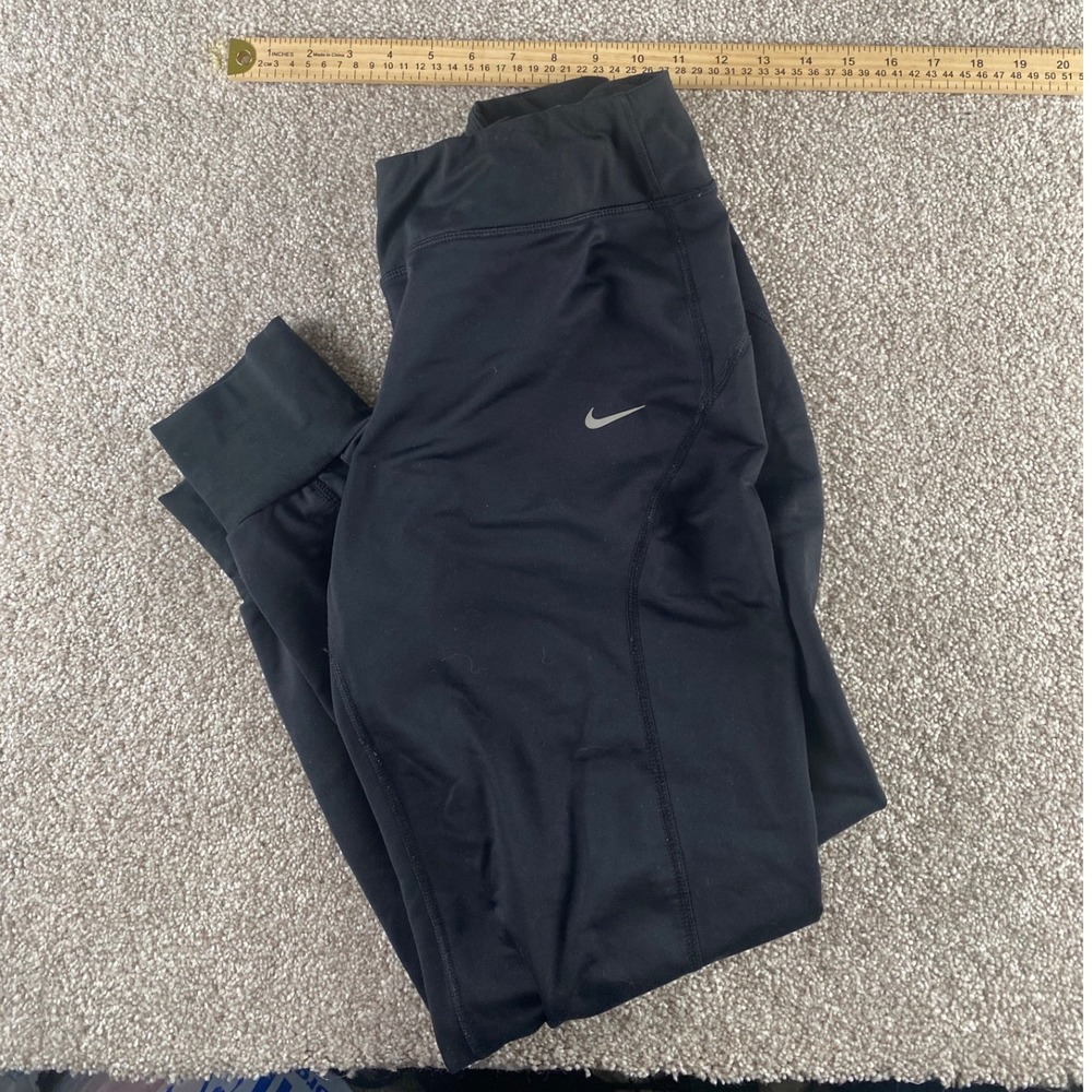 Nike Running Dri-FIT Black Jogger Pants Women Medium 686925-010 Reflective Logo